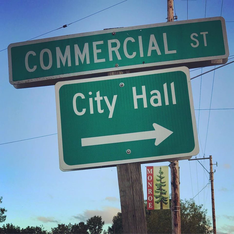 Lisa Lindner Re-election Campaign Signage at Monroe City Hall